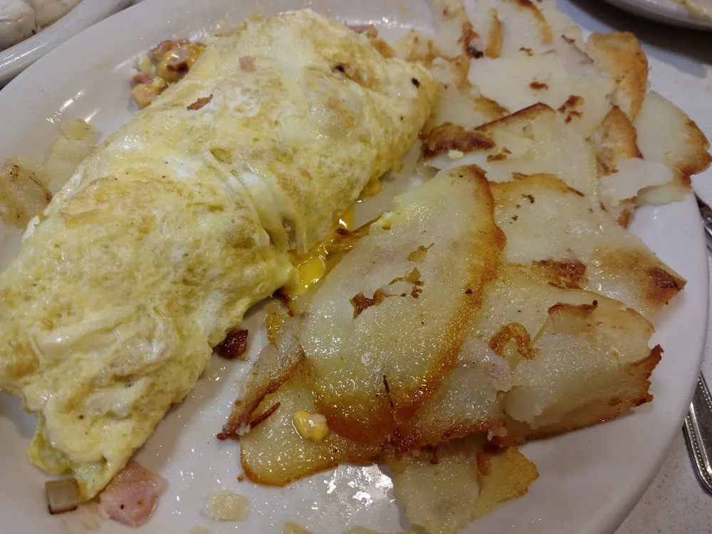 Omlet and American Fried Potatoes